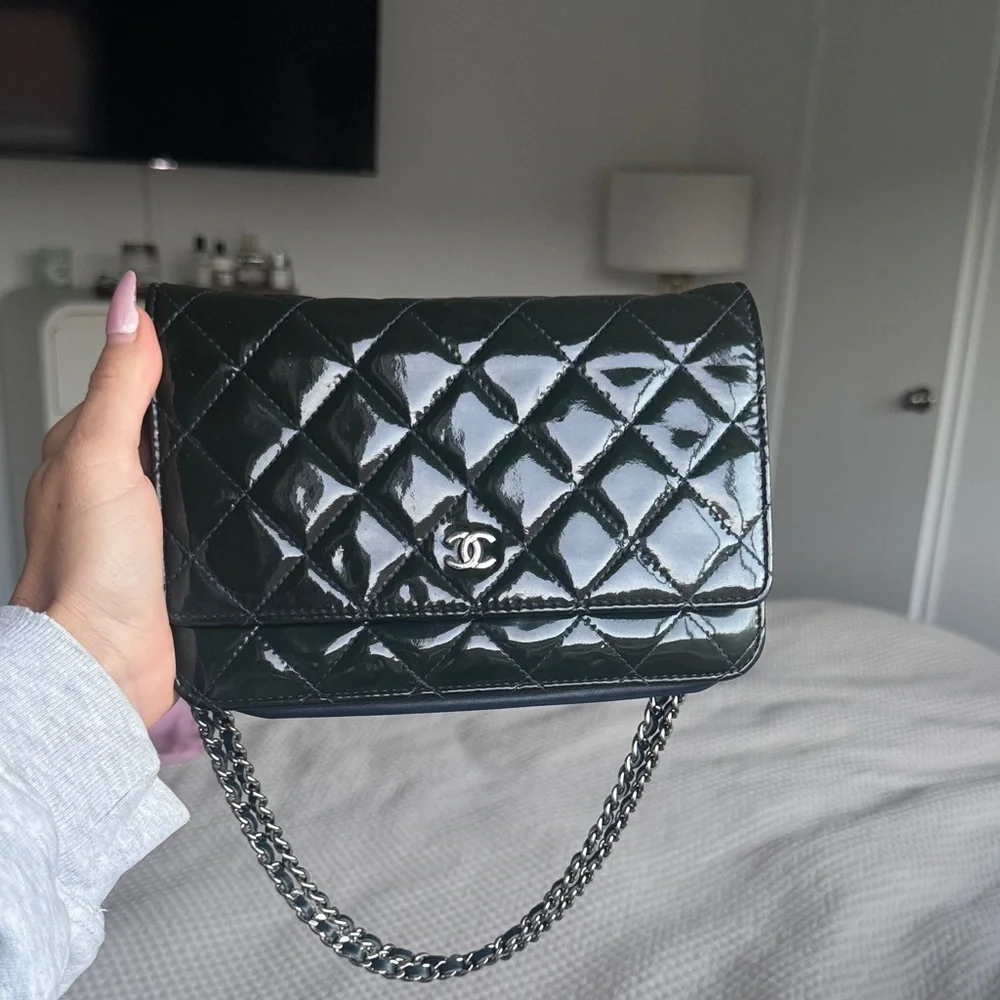Chanel Blue Patent Leather Crossbody Bag - Picture 1 of 8